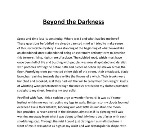 How do you describe darkness in descriptive writing?