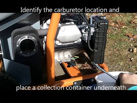 How do you drain gas from a generator carburetor?