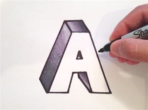 How do you draw a 3D letter?