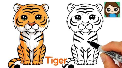 How do you draw a cute tiger?