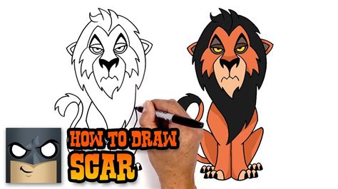 How do you draw a scar from Lion King?