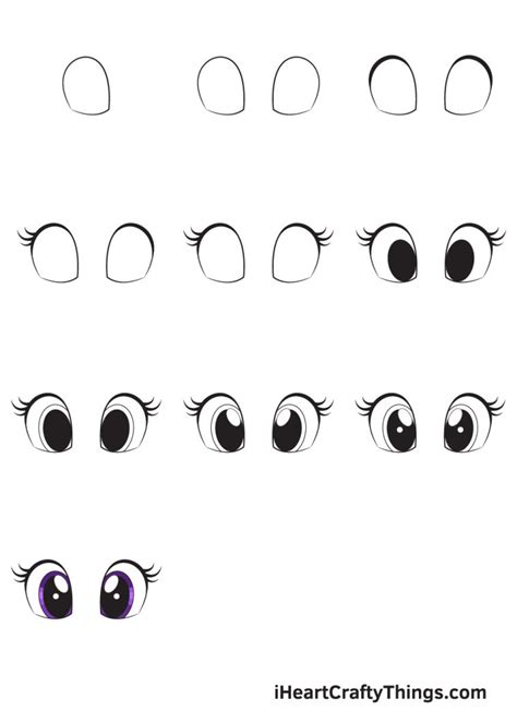 How do you draw cute doodle eyes?