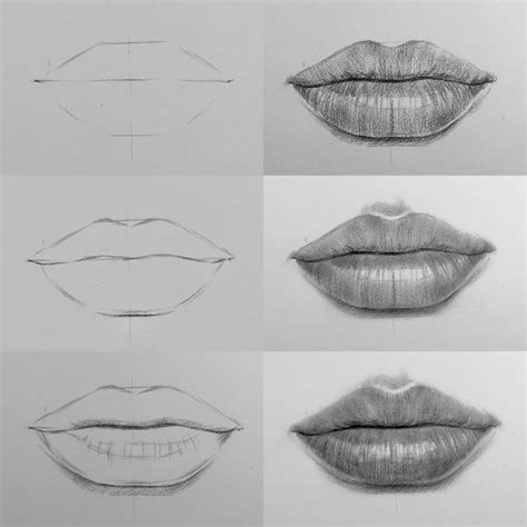 How do you draw human lips?