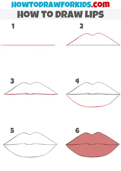 How do you draw lips step by step?