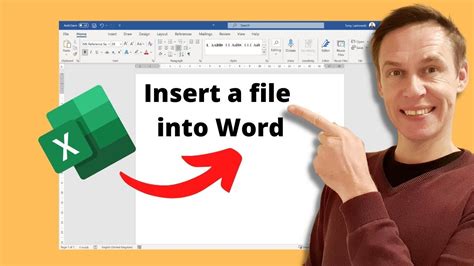 How do you embed a document into Word?