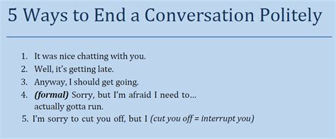 How do you end a conversation?