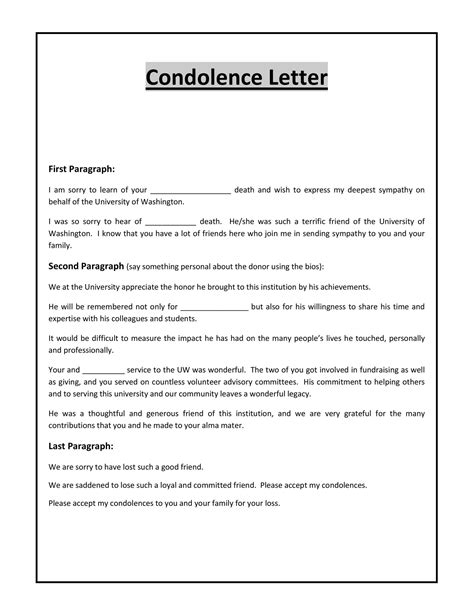 How do you express condolences in a formal letter?