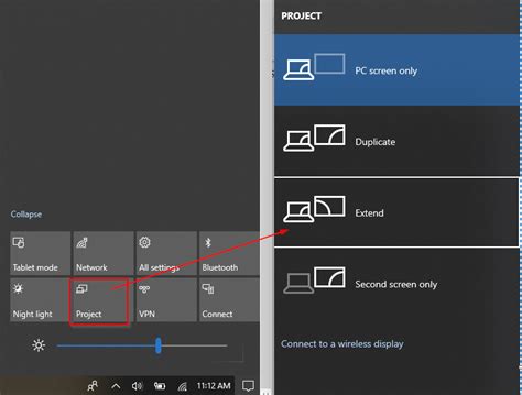 How do you extend displays in Windows 10?