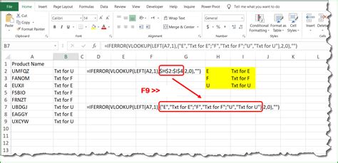 How do you find and return specific text in Excel?