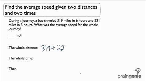 How do you find average speed with two different times?