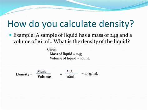 How do you find mass with just volume?