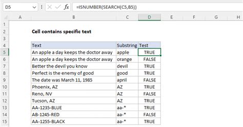 How do you find specific text in a cell formula?