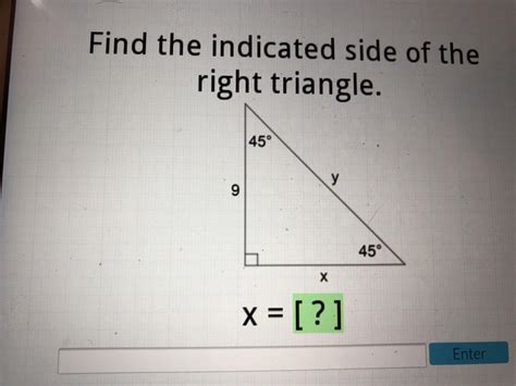 How do you find the missing side length of a special triangle?