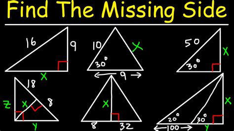How do you find the missing side of a triangle?