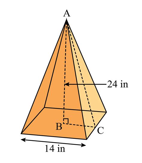 How do you find the slant height of a pyramid?