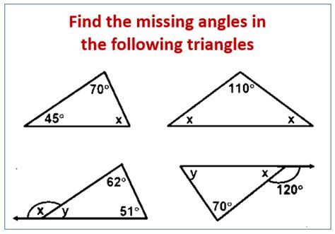How do you find the unknown angle of a triangle?