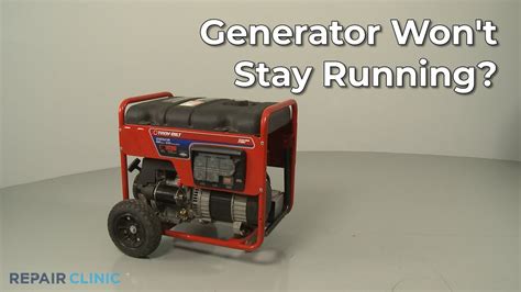 How do you fix a generator that won't stay running?