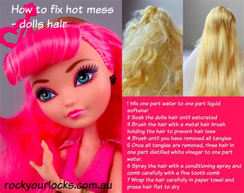 How do you fix doll hair with vinegar?