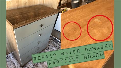 How do you fix water damaged particle board cabinets?