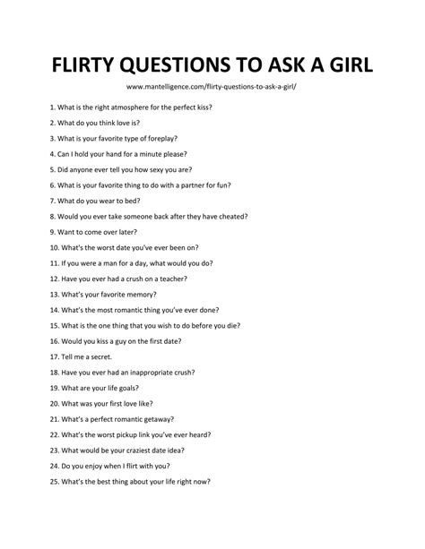 How do you flirt questions?