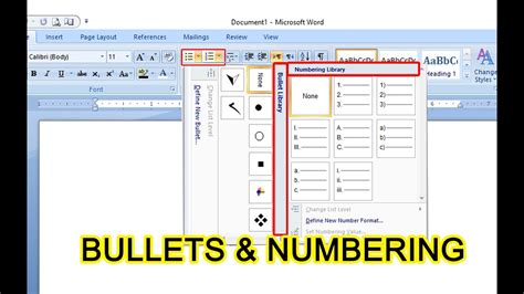 How do you format bullets and numbering?