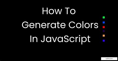 How do you generate color code in JavaScript?