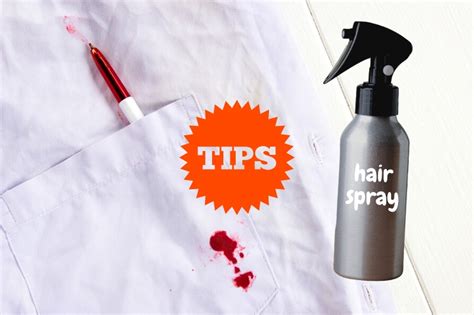 How do you get ink out of clothes with hairspray?