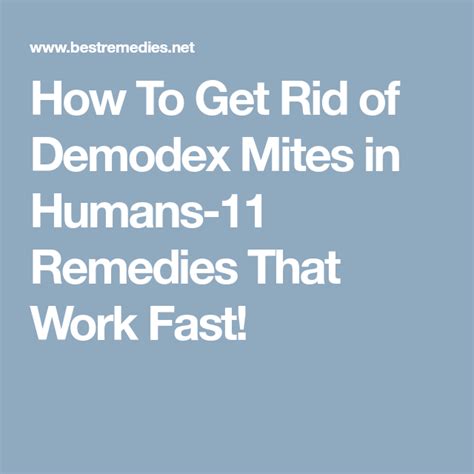 How do you get rid of Demodex mange?