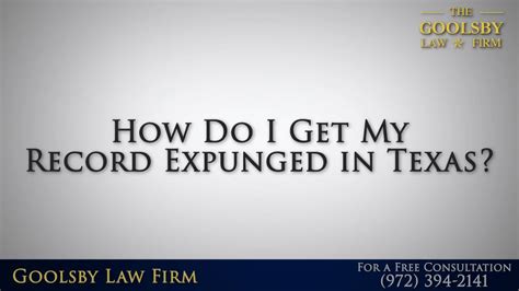 How do you get something expunged off your record in Texas?