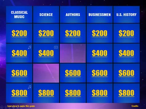 How do you hide cells in PowerPoint Jeopardy?