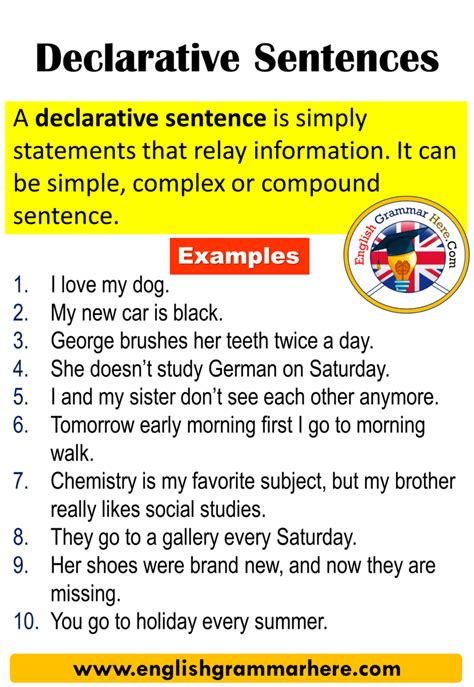 How do you identify a declarative sentence?