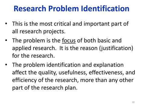 How do you identify a problem in research?