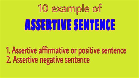 How do you identify an assertive sentence?