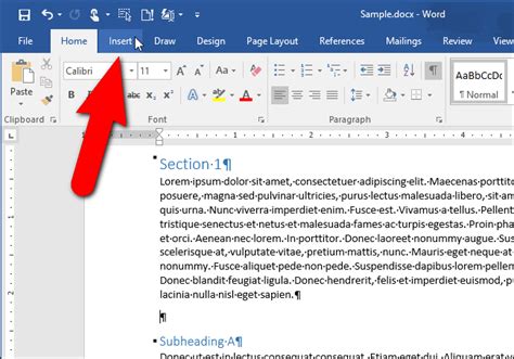 How do you insert a document into Word?