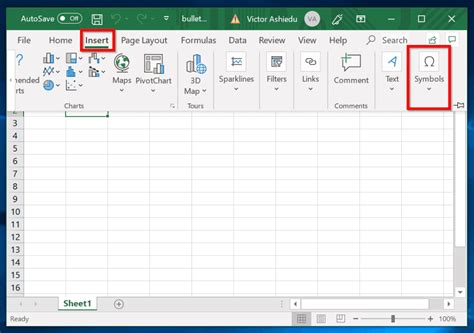 How do you insert bullet points in Excel for Mac?