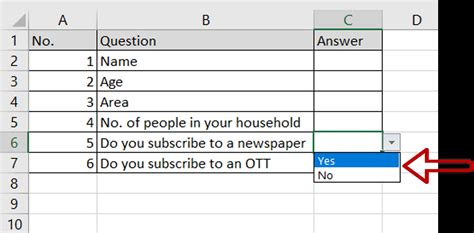How do you insert yes or no in Excel?