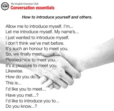 How do you introduce yourself to someone you've never met?