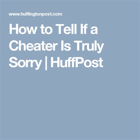How do you know if a cheater is truly sorry?