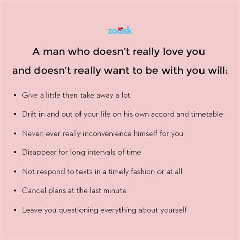 How do you know if a man is not in love with you?