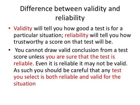 How do you know if a test is valid?
