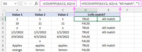 How do you know if multiple cells match?