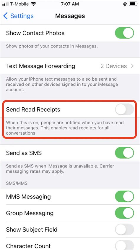 How do you know if someone has turned off read receipts?