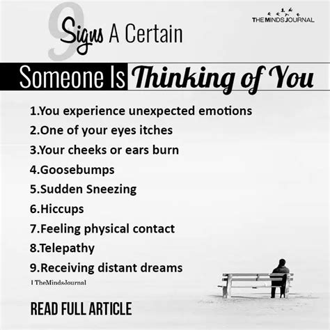 How do you know if someone is thinking about you?