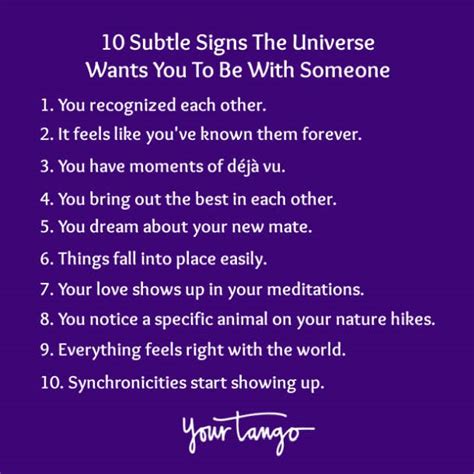 How do you know if the universe wants you to be with someone?