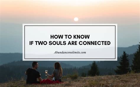 How do you know if two souls are connected?