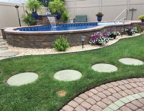 How do you landscape around an above pool?