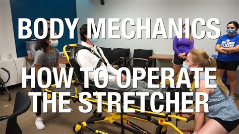 How do you lower a stretcher?