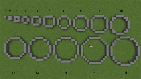 How do you make a 30 block circle in Minecraft?