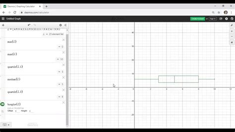 How do you make a box and whisker plot on Desmos?