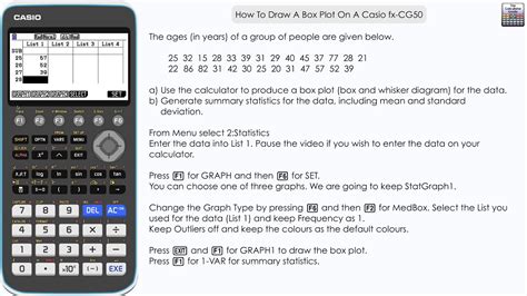 How do you make a box plot on a Casio calculator?